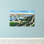 Hatch Memorial Band Shell, Charles River Canvas Afdruk (Insitu (Houten vloer))