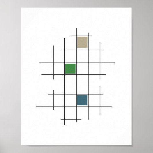 Hatch Mid Century Modern Retro Poster (Voorkant)