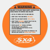Hatch Warning Sticker (Voorkant)