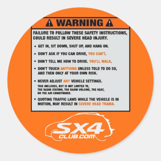 Hatch Warning Sticker (Voorkant)