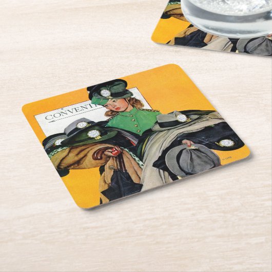 Hatcheck Girl Kartonnen Onderzetters (Schuin)