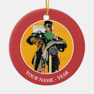 Hatcheck Girl Keramisch Ornament