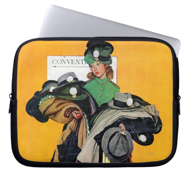 Hatcheck Girl Laptop Sleeve (Voorkant)