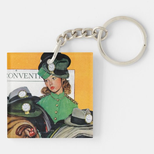 Hatcheck Girl Sleutelhanger (Achterkant)