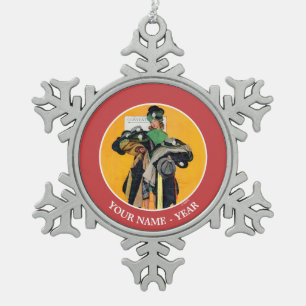 Hatcheck Girl Tin Sneeuwvlok Ornament