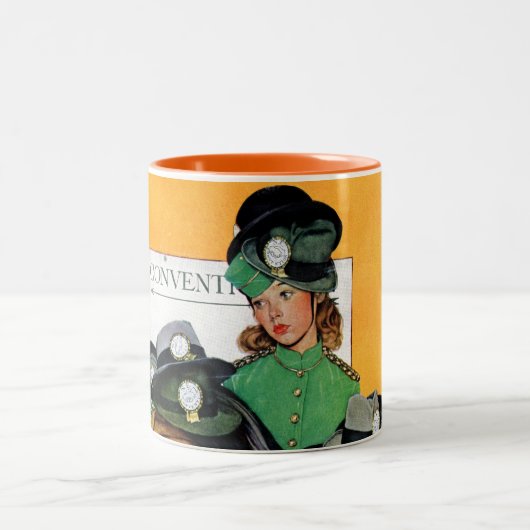 Hatcheck Girl Tweekleurige Koffiemok (Center)