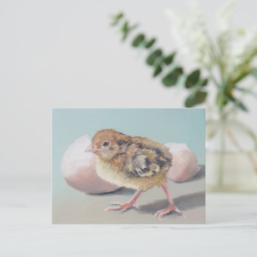 Hatched Chick Bird Art Briefkaart (Staand voorkant)