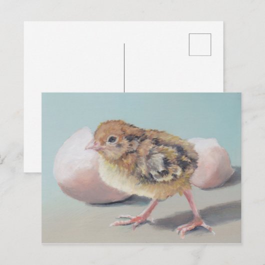 Hatched Chick Bird Art Briefkaart (Voorkant / Achterkant)