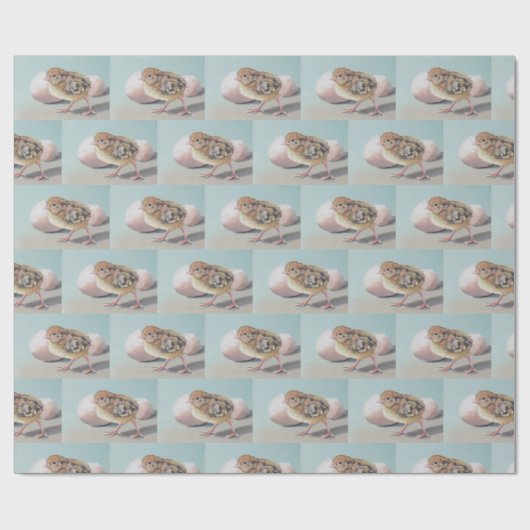 Hatched Chick Bird Art Wrapping Paper Cadeaupapier (Vlak)