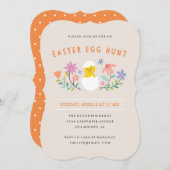 Hatched Easter Egg Hunt Invitation - Beige Kaart (Voorkant / Achterkant)