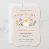 Hatched Easter Egg Hunt Invitation - Beige Kaart (Voorkant)