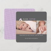 Hatched Egg Chick Girl Fotoaankondiging Baby Aankondiging (Voorkant / Achterkant)