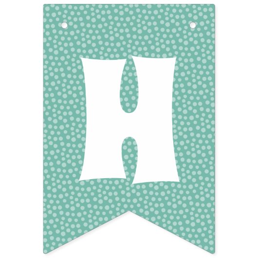 Hatched Floral Easter Party Bunting Banner - Mint (Derde vlag)