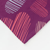 Hatched Scribbled Hearts Texture Pattern Fleece Deken (Hoek)