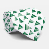 Hatched Triangles 250319 - Forest Green on White Stropdas (Opgerold)