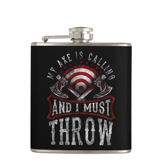 Hatchet Ax Throing Lumberjack My Ax roept Heupfles (Voorkant)