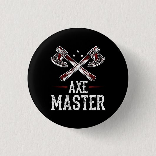 Hatchet Ax Throwing Lumberjack Ax Master Ronde Button 3,2 Cm (Voorkant)