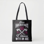 Hatchet Ax Throwing Lumberjack Logger A Woman Tote Bag (Voorkant)