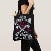 Hatchet Ax Throwing Lumberjack Logger A Woman Tote Bag (Dichtbij)