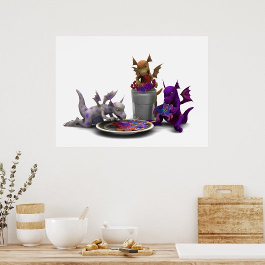 Hatchies: Koekjes en melk Poster (Keuken)