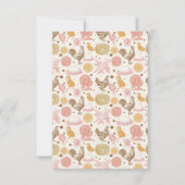 Hatching Binnenkort Kip Baby Meisje Douche Bedankkaart (Achterkant)