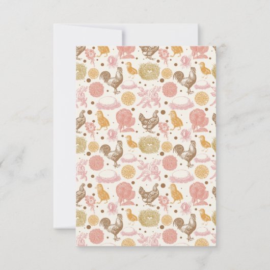 Hatching Binnenkort Kip Baby Meisje Douche Bedankkaart (Achterkant)