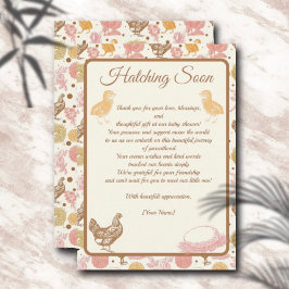 Hatching Binnenkort Kip Baby Meisje Douche Bedankkaart