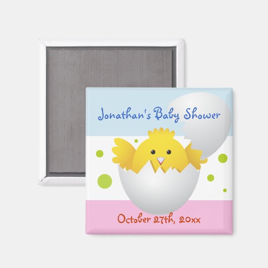 Hatching Chick Baby shower Magnet (Voorkant / Achterkant)