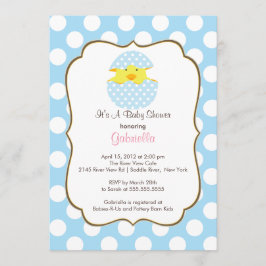 Hatching Chick Boy Baby shower Invitation Kaart