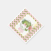 Hatching Dino with Bow & Flower Party Napkins Servet (Hoek)