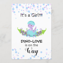 *~* Hatching Dinosaur Baby Girl Shower Invitation Kaart