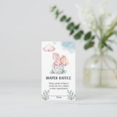 Hatching Dragon Baby shower Diaper Raffle Informatiekaartje (Staand voorkant)