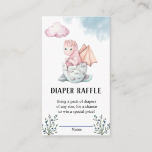 Hatching Dragon Baby shower Diaper Raffle Informatiekaartje