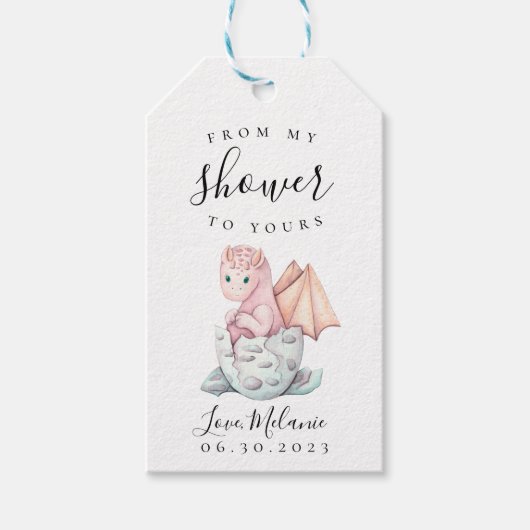 Hatching Dragon van mijn douche naar je cadeau Lab Cadeaulabel (Voorkant)