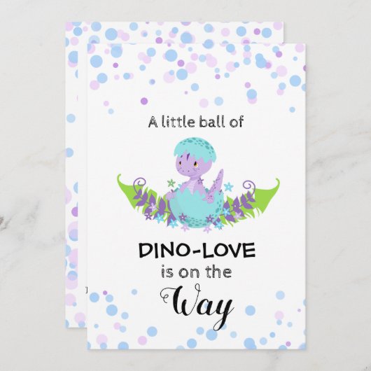 *~* Hatching Egg Dinosaur Baby shower Kaart (Voorkant / Achterkant)