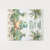 Hatching Soon Baby shower Tapestry Schattige Dino Wandkleed (Voorkant (horizontaal))