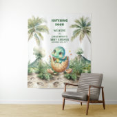 Hatching Soon Baby shower Tapestry Schattige Dino Wandkleed (In situ)