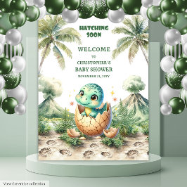 Hatching Soon Baby shower Tapestry Schattige Dino Wandkleed
