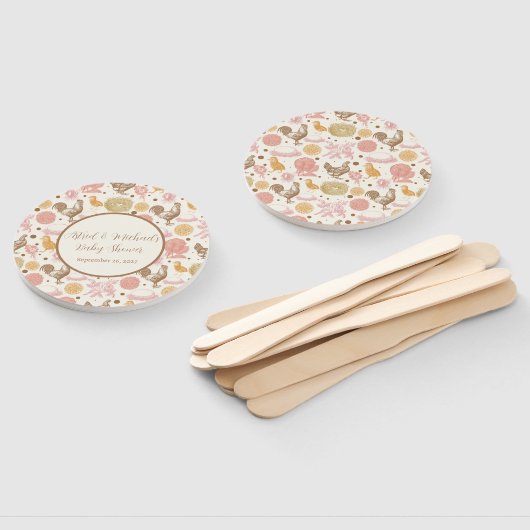 Hatching Soon Chicken Girl Baby shower Handwaaier (Niet-gemonteerd)