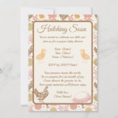 Hatching Soon Chicken Girl Baby shower Kaart (Voorkant)