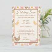 Hatching Soon Chicken Girl Baby shower Kaart (Staand voorkant)