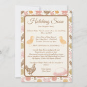 Hatching Soon Chicken Girl Baby shower per post Kaart (Voorkant)