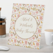 Hatching Soon Chicken Girl Baby shower Reclamebord Met Voetstuk (Insitu)