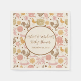 Hatching Soon Chicken Girl Baby shower Servet