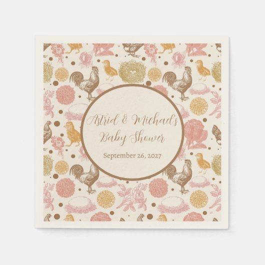Hatching Soon Chicken Girl Baby shower Servet (Voorkant)