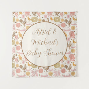 Hatching Soon Chicken Girl Baby shower Wandkleed