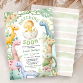 Hatching Soon Dino Baby Shower Gender Neutral Kaart