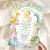 Hatching Soon Dino Baby Shower Gender Neutral Kaart