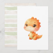 Hatching Soon Dinosaur Baby Shower Gender Neutral Kaart (Voorkant / Achterkant)