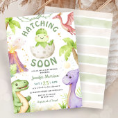Hatching Soon Dinosaur Baby Shower Gender Neutral Kaart